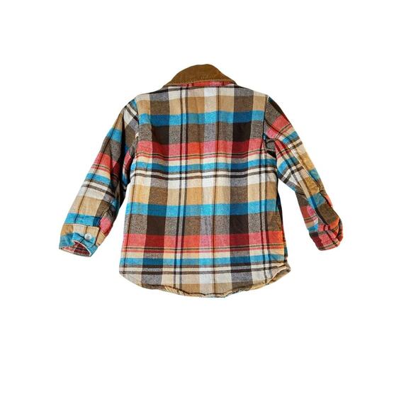 OLD NAVY Boy’s Fleece Lined Plaid Button Down Flannel Shirt / Size: 18-24 Months - Picture 3 of 4